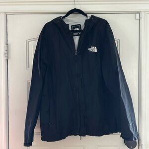 The North Face black windbreaker with hood